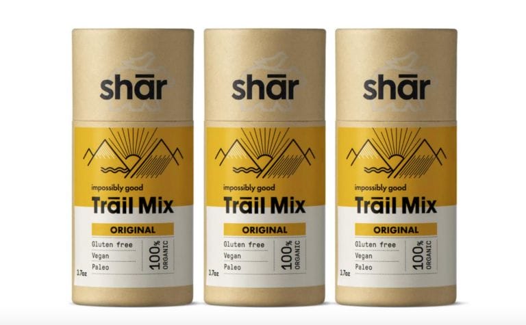 sustainable snacks in compostable packaging: Shar trail mix